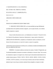 AMPLIACION DE DEMANDA DE NULIDAD VS SAT ARMANDO CORTES MERCADO - Documentos  de Investigación - Stella