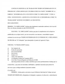 Ejemplo de contrato laboral para agencia de viajes - Documentos de  Investigación - Mikki