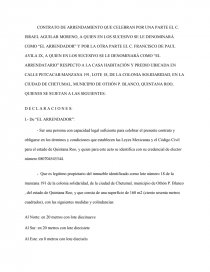 MODELO DE CONTRATO DE ARRENDAMIENTO CASA HABITACION. - Ensayos para  estudiantes - klimbo3445