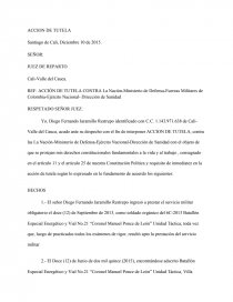 Ejemplo de Minuta o Accion de Tutela. - Trabajos - Sara