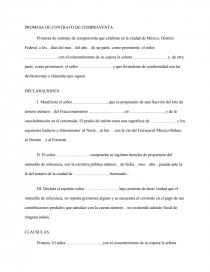 FORMATO DE PROMESA DE CONTRATO DE COMPRAVENTA. - Ensayos Gratis - karlo