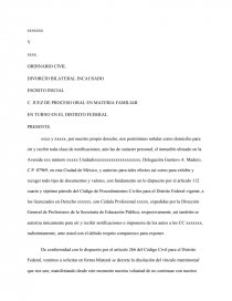 Demanda divorcio bilateral oral distrito federal. - Trabajos Documentales -  Rimma