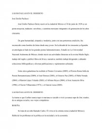 LAS BATALLAS EN EL DESIERTO José Emilio Pacheco - Documentos de  Investigación - monto2435