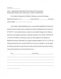 CIVIL – DEMANDA EN RESCISION DE CONTRATO DE ALQUILER, MANDAMIENTOMDE PAGO,  DESALOJO Y DAÑOS Y PERJUICIOS. - Ensayos - Ninoka