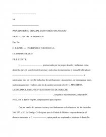 SOLICITUD DE DIVORCIO INCAUSADO Y PROPUESTA DE CONVENIO - Ensayos de  Calidad - tolero