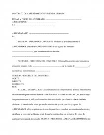 CONTRATO DE ARRENDAMIENTO VIVIENDA URBANA - Ensayos y Trabajos - Helena