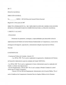 IMPLEMENTACIÓN DEL MODELO DE GESTIÓN HUMANA FUNDAMENTADO EN COMPETENCIAS  PARA LA POLICÍA NACIONAL - Trabajos Documentales - Antonio