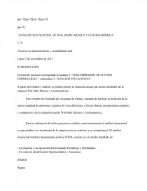 ANÁLISIS SITUACIONAL DE WAL-MART MEXICO Y CENTROAMÉRICA”. - Ensayos y  Trabajos - Ensa05