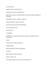 INFORME DE LA JORNADA DE PRÁCTICA DOCENTE, OBSERVACIÓN Y AYUDANTÍA. -  Ensayos - karlo