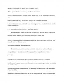 PREGUNTAS MODELO COGNITIVO – CONDUCTUAL - Informe de Libros - Christopher