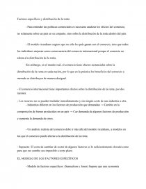 TEORIA DEL COMERCIO INTERNACIONAL. EL MODELO DE LOS FACTORES ESPECÍFICOS -  Trabajos Documentales - Ledesma