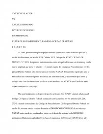 DEMANDA DE DIVORCIO CON CONVENIO - Ensayos - Jillian