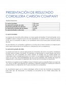 PRESENTACIÓN DE RESULTADO CORDILLERA CARSON COMPANY