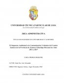 El Impuesto Ambiental a la Contaminación Vehicular del Cantón Zamora de la Provincia de Zamora Chinchipe Durante los Años 2011 a 2017
