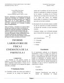 INFORME LABORATORIO DE FISICA CINEMATICA DE LA PARTICULA I
