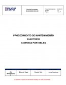 PROCEDIMIENTO DE MANTENIMIENTO ELECTRICO CORREAS PORTABLES