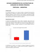 Estudio comparativo de energía primaria argentina portugal