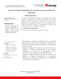 Guía de trabajo: Definición de función y herramientas de criticidad - Tareas  - Diego Ignacio Chamorro Bustos