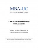 MBA-UC. Escuela de Administración . Ejercicios preparatorios para admisión